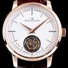 레플리카 [예거르쿨트르] 남성용 마스터 울트라 씬 1313520 미닛 리피터 플라잉 투르비옹 18K 로즈골드 화이트 다이얼 아시안 투어빌론 탑재 무브먼트 JAG0410  