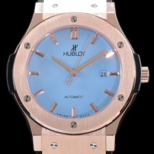 레플리카 [휴블렛] 남성용 클레식 퓨전 565.OX.1180.LR 논그로노형 골드 케이스 UP!! 스카이 블루 다이얼 고급스러운 18K 로즈골드 케이스 오토매틱 무브먼트 HUB0100  