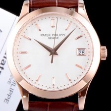 레플리카 [파텍필립] 남성용 칼라트라바 5296R-010 18k로즈골드 화이트 다이얼 오토매틱 무브먼트 PAT0105  