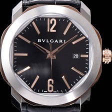 레플리카 [불가리] 남성용 옥토 워치 18k 로즈 골드 화이트 골드 투톤 콤비 블랙 다이얼 오토매틱 무브먼트 BVL4205  