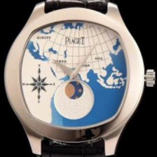 레플리카 [피아제] 남성용 블랙-타이 문페이즈 픽첼 다이얼 스위스 쿼츠 무므먼트 PIA4230  