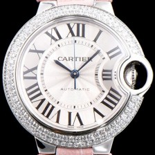 레플리카 [까르띠에] 여성용 발롱블루 WE902067 33mm 다이아몬드 베젤 화이트 다이얼 오토매틱 무브먼트 CAR0500  