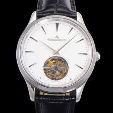 레플리카 [예거 르꿀르뜨] 남성용 마스터 울트라 씬 투어빌론 43mm 가죽줄 화이트다이얼 jag3991  