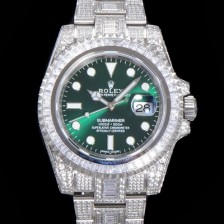레플리카 [로렉스] 남성용 서브마리너 풀 다이아몬드 셋팅 오토매틱 Cal.3135 무브 40mm 그린다이얼 rol9511  