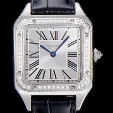 레플리카 [까르띠에]남여공용 산토스 두몽트 쿼츠 커플시계 43미리/38미리 M/S 보석/큐빅 튜닝 실버다이얼 CAR14821  