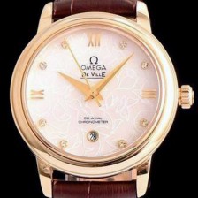 레플리카 [오메가] 여성용 드빌 424.12.33.20.55 18k 옐로골드 자게 화이트 다이얼 오토매틱 무브먼트 OMG0015  