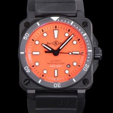 레플리카 [벨엔로즈] 남성용 BR03-92 다이버 오토매틱 ETA2836-2 타입 42mm 우레탄줄 오랜지다이얼 bel80297  