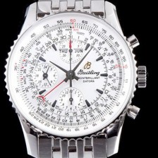레플리카 [브라이틀링] 남성용 네비타이머 몽블리앙 다토라 46mm 크로노그래프 화이트 다이얼 오토매틱 무브먼트 BRE40214  