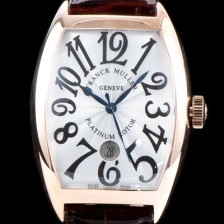 레플리카 [프랭크 뮬러] 남성용 최신버전 업그레이드형 카사블란카 5850 SC 플래티넘 로터!! 화이트&실버 물결무늬 다이얼 스위스 ETA 2824-A2오토매틱 FRA0401  