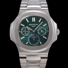 레플리카 [파텍필립] 남성용 Ref.5740 노틸러스 문페이즈 오토매틱 Cal.240 Q타입 40mm 메탈줄  그린다이얼 pat9961  