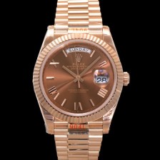 레플리카 [로렉스] 남성용 New 데이데이트 m228235-0002 무게187g 18K 로즈골드 40mm 오토매틱 Cal.2836-2 타입 브라운 다이얼 rol5399  