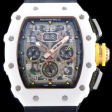 레플리카 [리차드밀레] 남성용 최신버전 업그레이드형 RM011 화이트 세라믹 오버사이즈 데이트 크로노그래프 스켈레톤 다이얼 오토매틱 무브먼트 RIC0412  