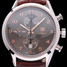 레플리카 [태그호이어] 남성용 까레라 칼리버 1887 크로노그래프 브라운 다이얼 7750 오토매틱 TAG4213  