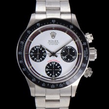 레플리카 [로렉스] 남성용 1965년 모델 클래식  코스모그래프 데이토나   Ref.6241 수동감기/기계식 37mm 스크류 다운 푸셔 메탈줄 화이트다이얼 rol2151  