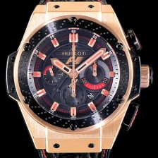레플리카 [휴블렛]남성용 빅뱅 킹파워 F1 그레이트브리튼 48mm 오토매틱 18k 로즈골드 블랙다이얼 HUB38371  