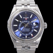 레플리카 [로렉스] 남성용 스카이-더웰러 오이스터 오토매틱 Cal.9001 타입 42mm 메탈줄 블루다이얼 rol1131  