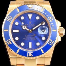 레플리카 [로렉스] 남성용 서브마리너116618LB-97208 블루 세라믹 베젤 18k 옐루골드 블루 다이얼 브레이슬릿 ETA 2836-2 오토매틱 무브먼트 ROL0343  