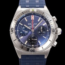 레플리카 [브라이틀링] 남성용 크로노맷 B01 오토매틱 ETA7750-2 타입 42mm 금장시계 우레탄줄 블루 다이얼 bre95034  