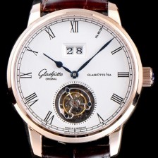 레플리카 [글라슈테 오리지날] 남성용 세나토 1-94-03-05-04-30 18K 로즈골드 데이트 투르비옹 화이트 다이얼 아시안 투어빌론 탑재 무브먼트 GLA4220  