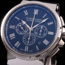 레플리카 [율리스나르당] 남성용 마린크로노그래프 44mm 로마마크 블랙 다이얼 ULY42015  