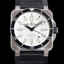 레플리카 [벨엔로즈] 남성용 BR03-92 다이버 스틸 오토매틱 ETA2836-2 타입 42mm 우레탄줄 화이트다이얼 bel04294  