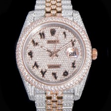 레플리카 [로렉스] 남성용 데이져스트 오토매틱 아시안 2824-2 타입  41mm  18K 로즈골드 904L 다이아몬드 메탈줄 보석다이얼  rol64928  
