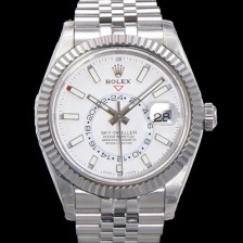 레플리카 [로렉스] 남성용 스카이-더웰러 오이스터 오토매틱 Cal.9001 타입 42mm 메탈줄 화이트다이얼  rol3151  
