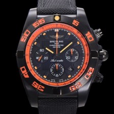 레플리카 [브라이틀링] 남성용 크로노맷 DLC 블랙스틸 오토매틱 ETA 7750-2 타입 44mm 나토천/가죽믹스 블랙다이얼  bre6064  