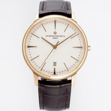 레플리카 [바쉐론콘스탄틴] 남성용 패트리모니 85180/000R-9248 셀프 와인딩 드레스 워치!! 18K 로즈골드 케이스 화이트 다이얼 오토매틱 무브먼트 VAC0215  
