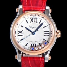 레플리카 [쇼파드] 여성용 해피스포츠 다이아몬드 오토매틱 A2892-2 타입 30mm 금장시계 가죽줄 화이트다이얼 cho85307  