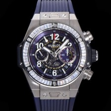 레플리카 [휴블렛] 남성용 빅뱅 유니코 티타늄 45mm 오토매틱 HUB1280 타입 다이아몬드 베젤 러버줄 스켈래톤 다이얼  hub1539  