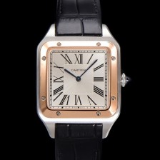 레플리카 [까르띠에] 남성용 산토스 W2SA0011 쿼츠 46.6mm L 사이즈 18K 로즈골드 화이트 다이얼 car69321  