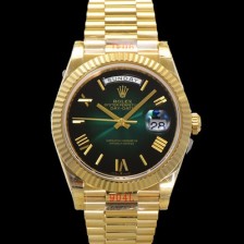 레플리카 [로렉스] 남성용 New 데이데이트 m228238-0069 무게187g 18K 옐로우골드 40mm 오토매틱 Cal.2836-2 타입 그린 옴브레 다이얼 rol5398  
