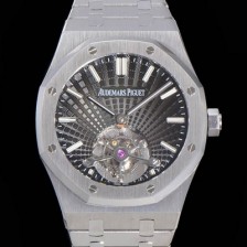 레플리카 [오데마피게] 남성용 로얄오크 Calibre 2924 투어빌론/수동기계식 41미리 금장 18K로즈골드 블랙다이얼 AUD75247  