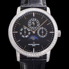 레플리카 [바쉐런콘스탄틴] 남성용 패트리모니 다이아셋팅 논페이즈 오토매틱 1120타입 41mm 가죽줄 블랙다이얼   vac8682  