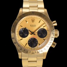 레플리카 [로렉스] 남성용 1965년 모델 클래식  코스모그래프 데이토나  Ref.6239 수동감기/기계식 37mm 18K옐루골드 스크류 다운 푸셔 메탈줄 골드다이얼 rol1235  