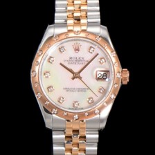 레플리카 [로렉스] 여성용 데이져스트 오이스터 31mm 레이디 오토매틱  18K 로즈골드 투톤콤비 5열 브레이슬릿 메탈줄 화이트 자게다이얼 rol73045  