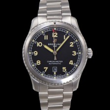 레플리카 [브라이틀링] 남성용 네비타이머 A17314101B1A1 오토매틱 2824 타입 41mm 메탈줄 블랙 다이얼 bre6053  