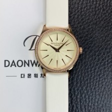 레플리카 [파텍필립] 여성용 칼라트라바 4897R-010 나토천/가죽줄 18K 로즈골드 33mm 오토매틱 Cal.324 타입 크림 다이얼 pat2250  