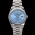 레플리카 [로렉스] 남성용 New 데이데이트 m128236-0009 무게173g 플래티넘 프레지던트 36mm 오토매틱 Cal.2836-2 타입 아이스 블루 바게트 다이얼 rol5411  