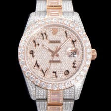 레플리카 [로렉스] 남성용 수제공정형 다이아 18K 로즈골드 튜닝 데이져스트 오토매틱 ETA 2824-2 남성용시계 41mm 보석다이얼 rol23294  