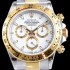 레플리카 [로렉스] 남성용 신형 데이토나 모델 업데이트!! 크로노그래프 18k 옐로골드 투톤 콤비 화이트 다이얼 야광 인덱스 오토매틱 무브먼트 ROL0311  