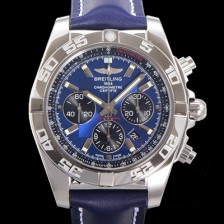 레플리카 [브라이틀링] 남성용 윈드라이더 크로노맷 오토매틱 ETA-7750 기계식 44mm 가죽줄 블루다이얼 bre9511  