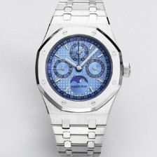 레플리카 [오데마피게] 남성용 로얄오크 26574 퍼페츄얼 캘린더 문페이즈 41mm 아이스블루 다이얼 신형 5134 오토매틱 무브먼트 aud4210  