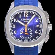 레플리카 [파텍필립]남성용 아쿠아넛 5968A 크로노그래프 스틸 42미리 오토매틱 블루 다이얼 PAT54631  