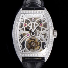 레플리카 [프랭크뮬러] 남성용 그랜드 컴플리케이션 8889 TG SQT BR 수동기계식 투어빌론 55mm  보석/다이아 셋팅 가죽시계 스켈래톤 다이얼 fra36485  