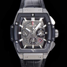 레플리카 [휴블렛] 남성용 스피릿 빅뱅 마스터피스 크로노그래프 Hub4700타입 45mm 다이아몬드 셋팅 가죽줄 스켈래톤다이얼 hub1592  