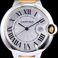 레플리카 [까르띠에] 남성용 발롱블루 드 까르띠에 W69009Z3 42사이즈 18k 옐로골드 화이트 다이얼 쿼츠 무브먼트 CAR0021  