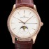 레플리카 [예거 르꿀르뜨] 남성용 마스터 울트라 씬 문페이즈 오토매틱 925타입 18K로즈골드/다이아몬드 베젤 39mm 가죽줄 화이트다이얼 jag1519  