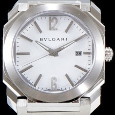 레플리카 [불가리] 남성용 옥토102105 BGO38C3SSD 화이트 다이얼 브레이슬릿 오토매틱 무브먼트 BVL4303  